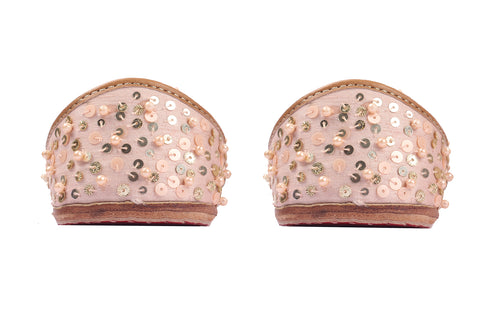 Blush Pink Sequence Embroidered Jutti