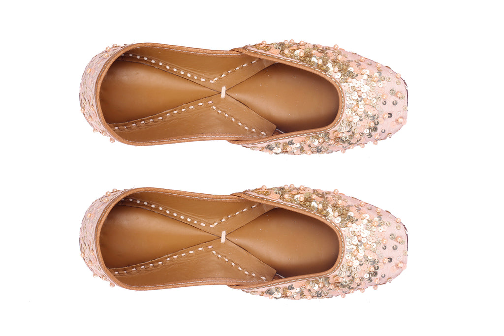 Blush Pink Sequence Embroidered Jutti