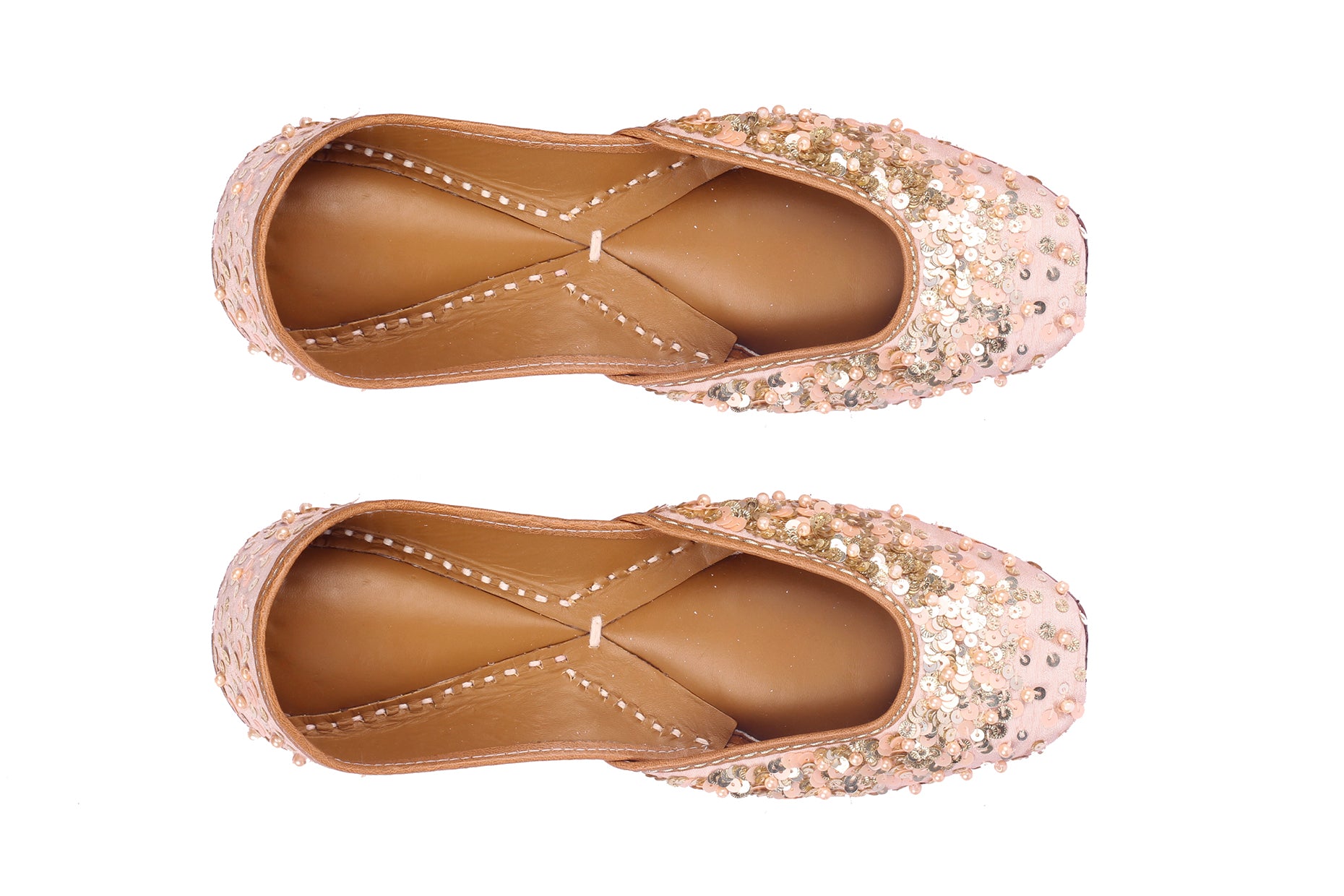 Blush Pink Sequence Embroidered Jutti