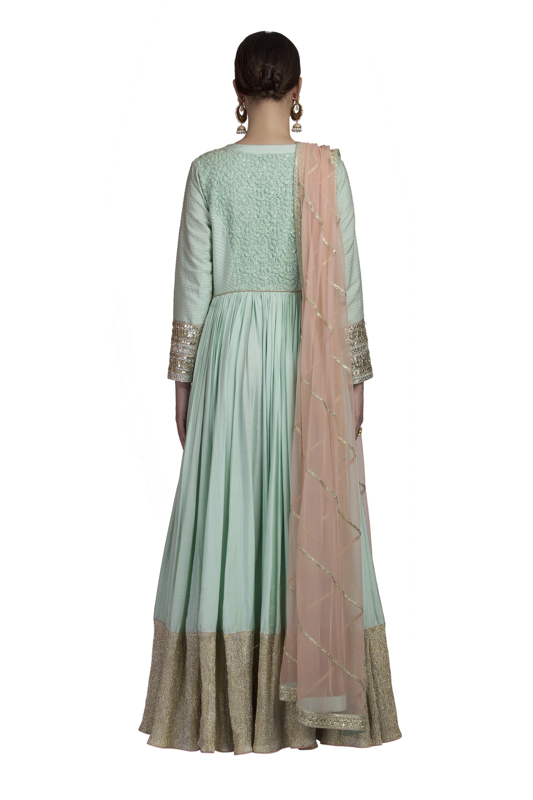 Powder Blue Embroidered Anarkali