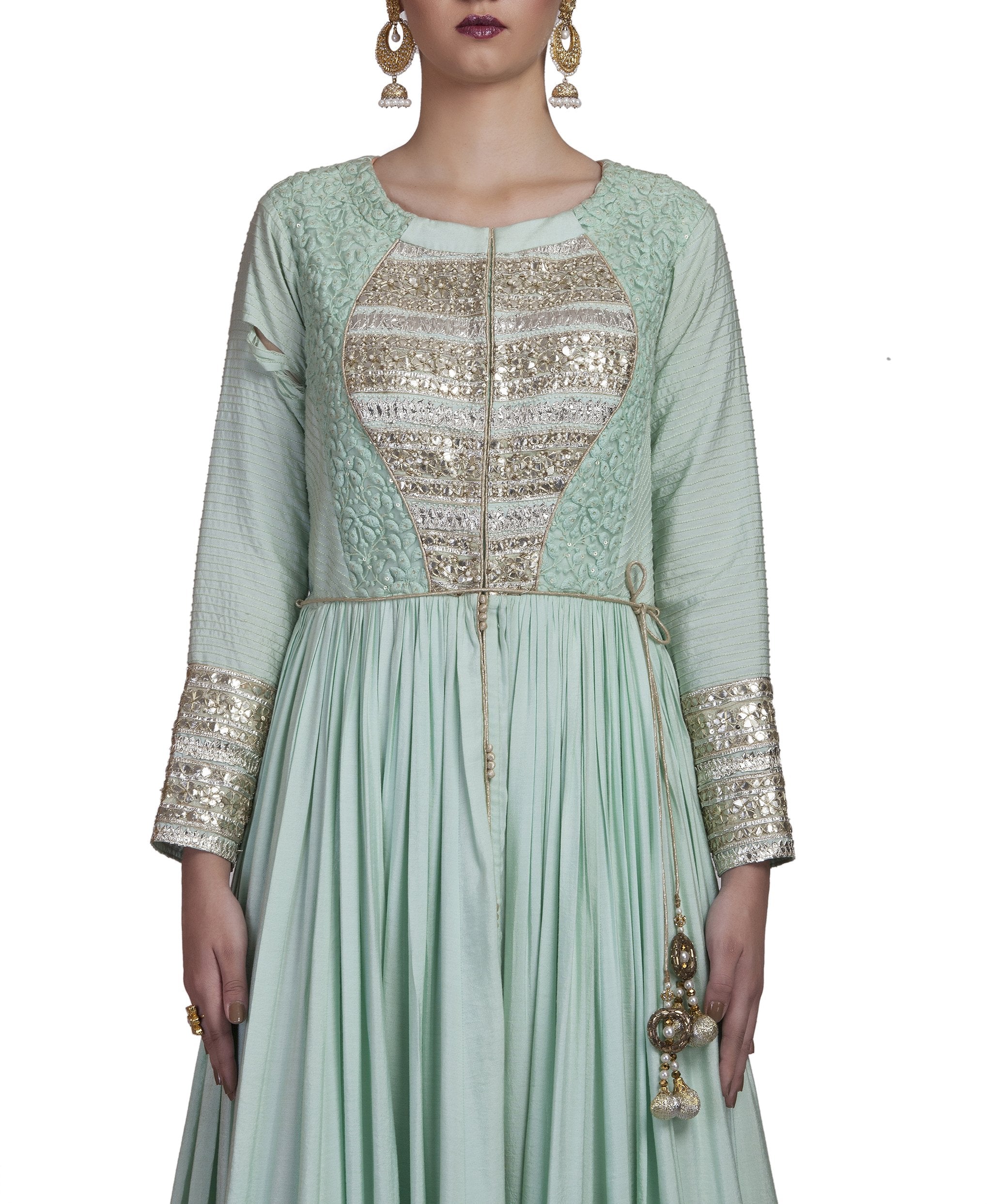 Powder Blue Embroidered Anarkali