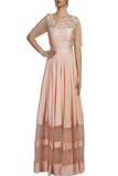 peach color gown