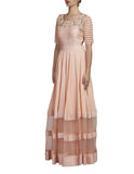 peach color gown