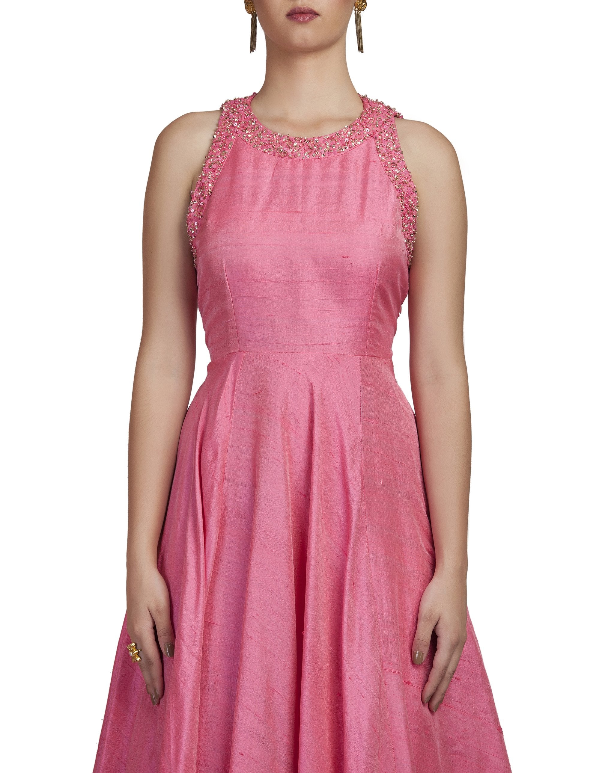 Bubble Pink Embroidered Gown