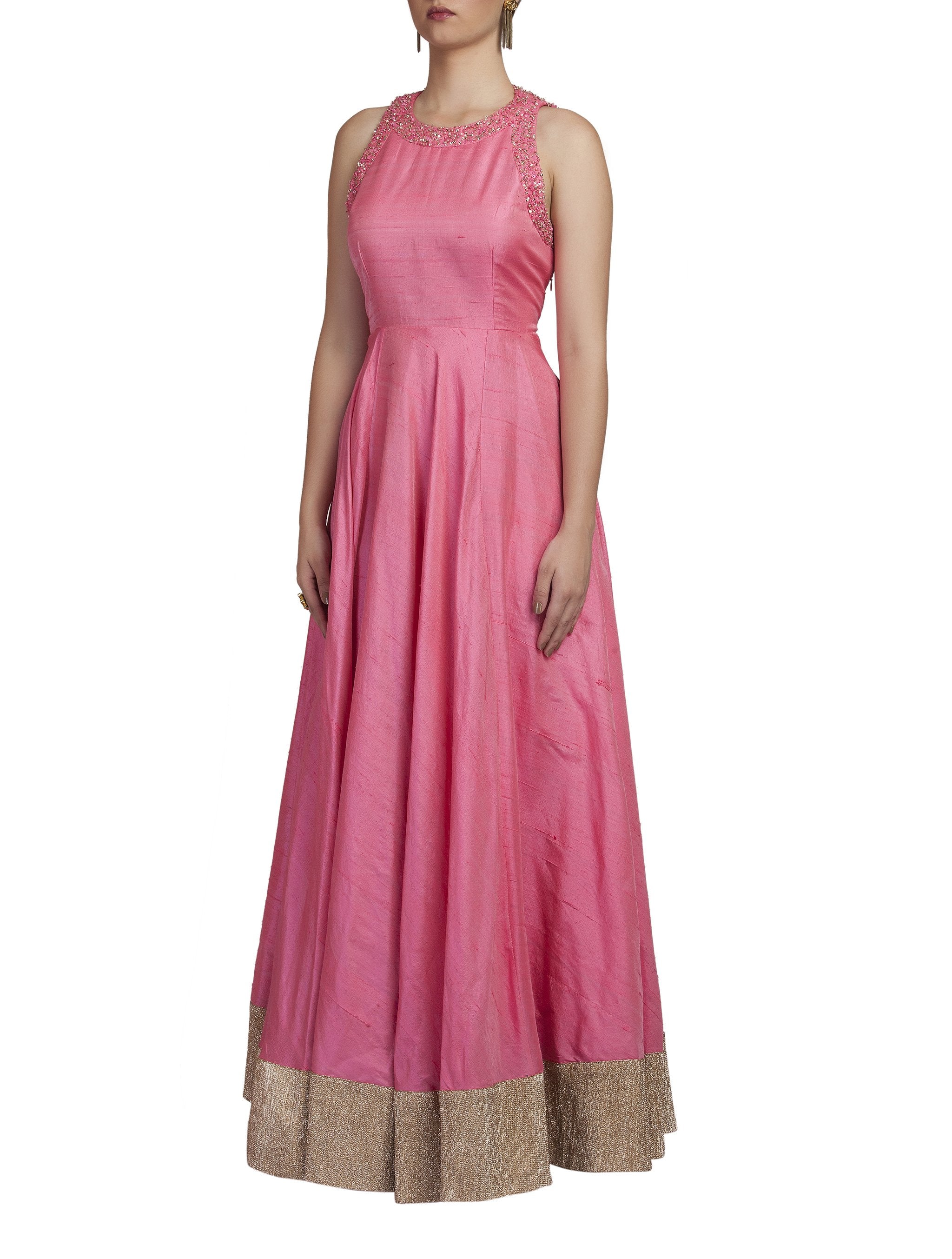 Bubble Pink Embroidered Gown