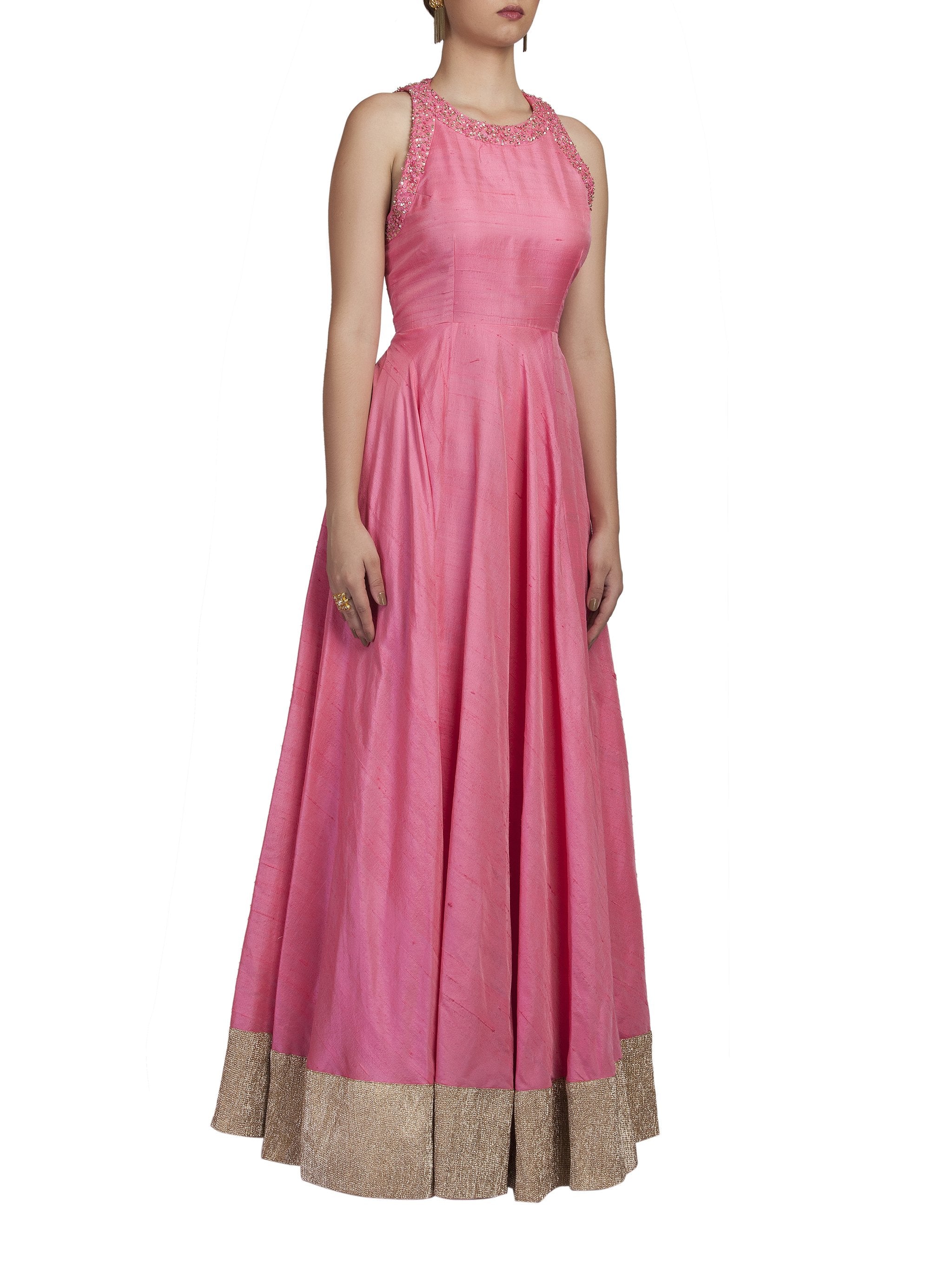 Bubble Pink Embroidered Gown