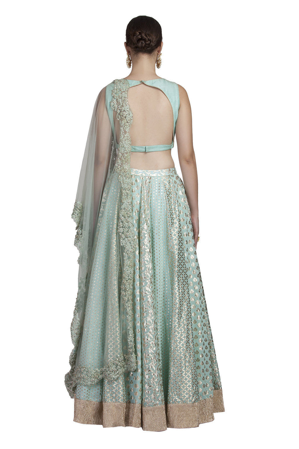 Light Blue Chanderi Lehenga Set