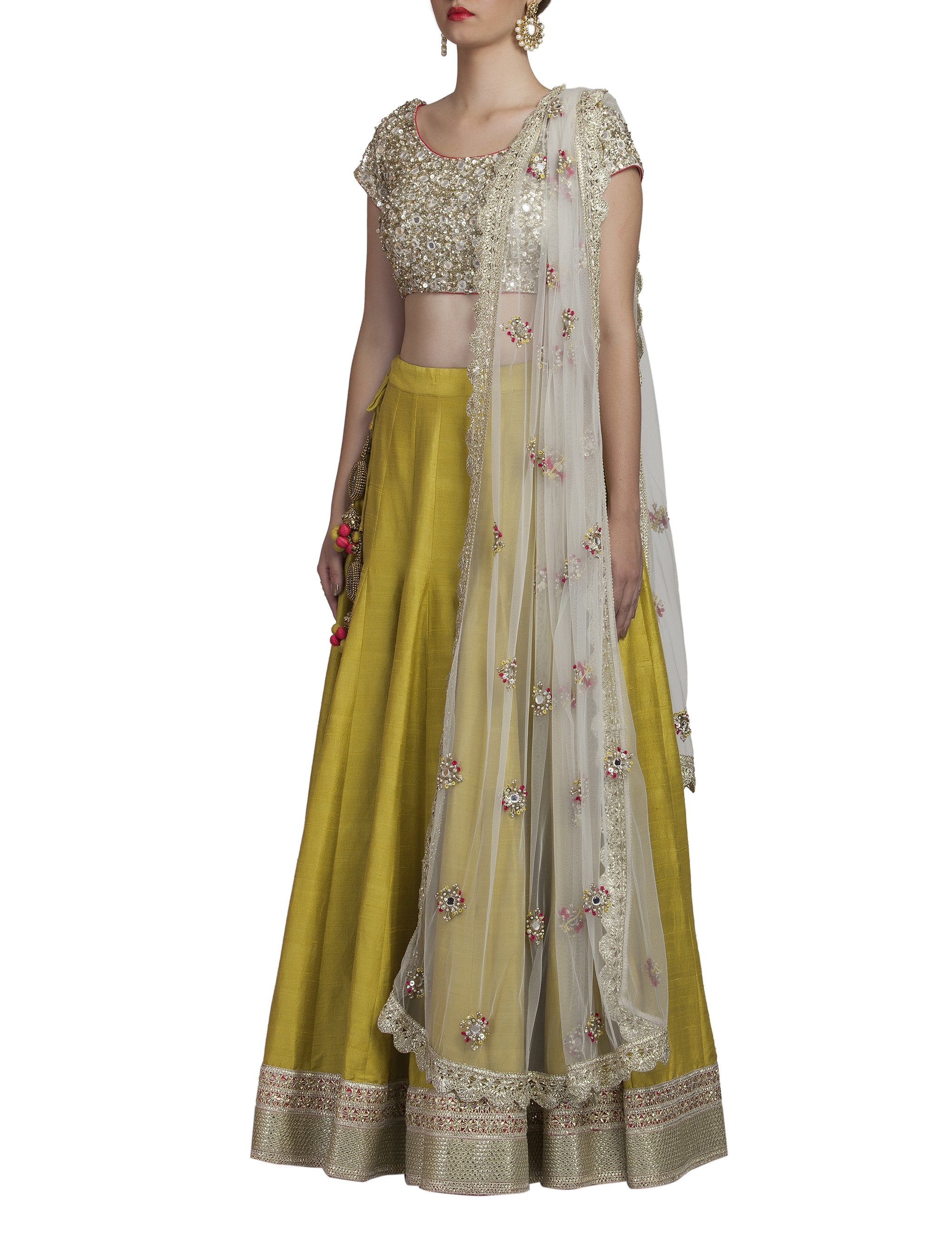 raw silk lehenga set