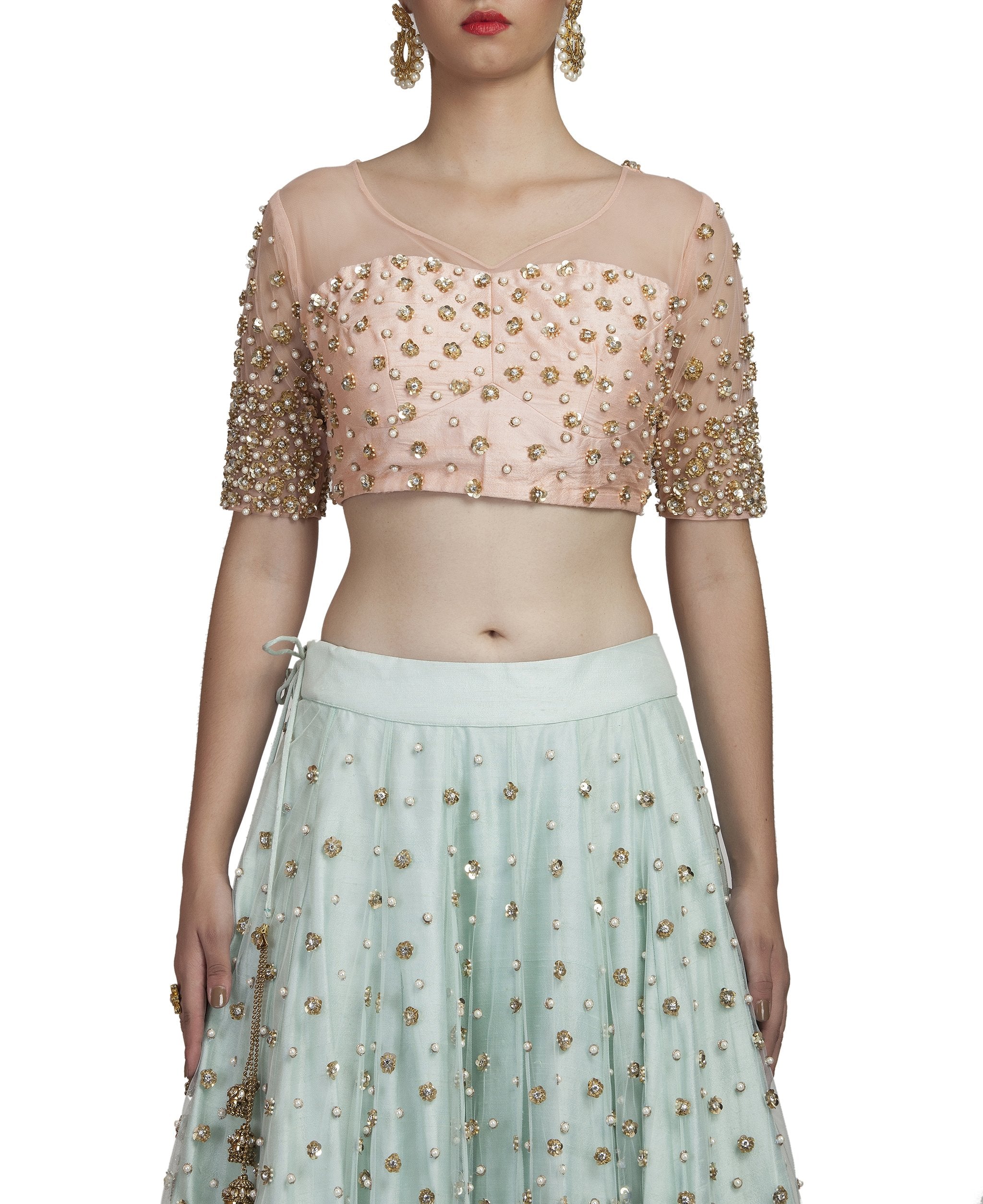 Sequence Worked Powder Blue Lehenga Set