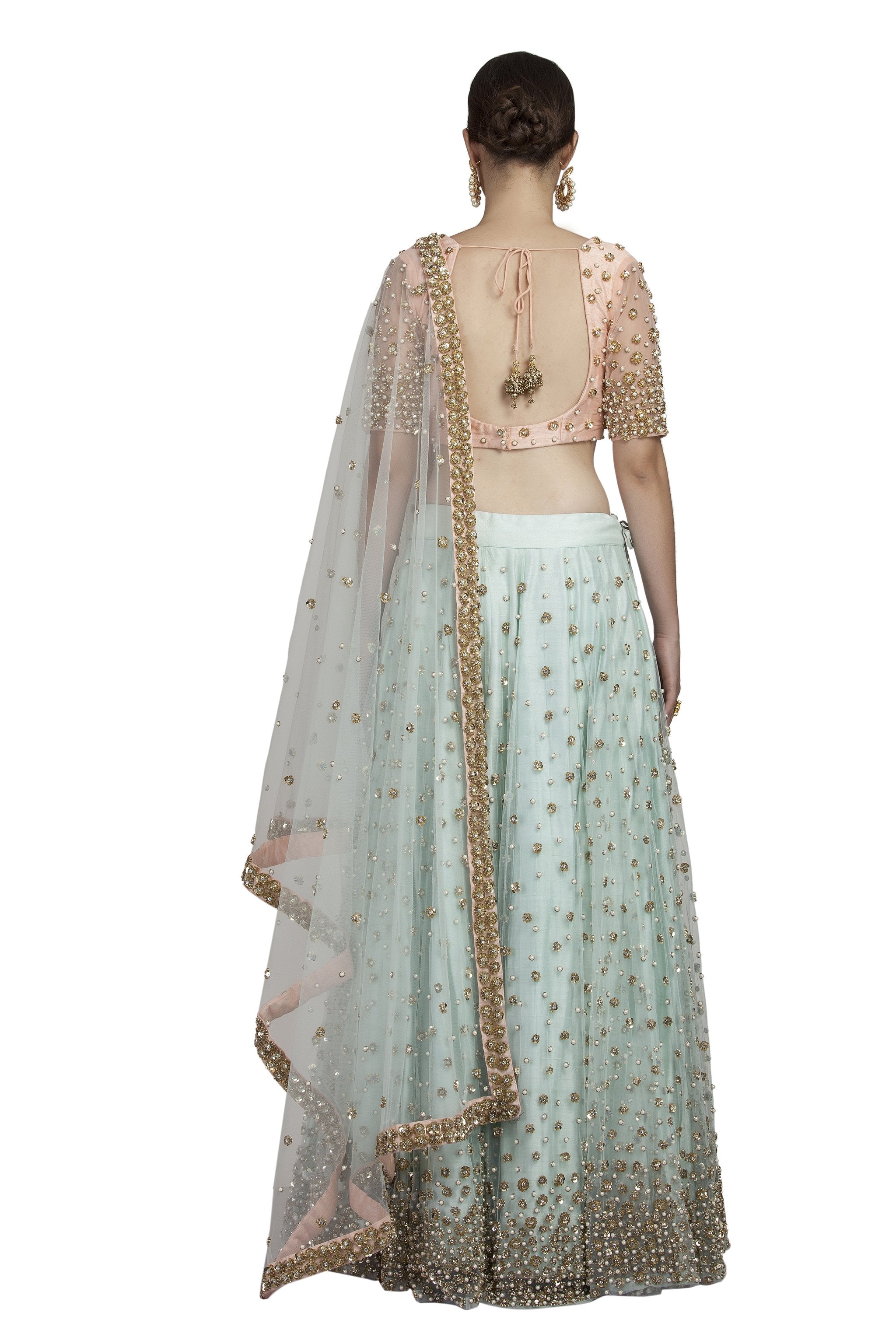 Sequence Worked Powder Blue Lehenga Set