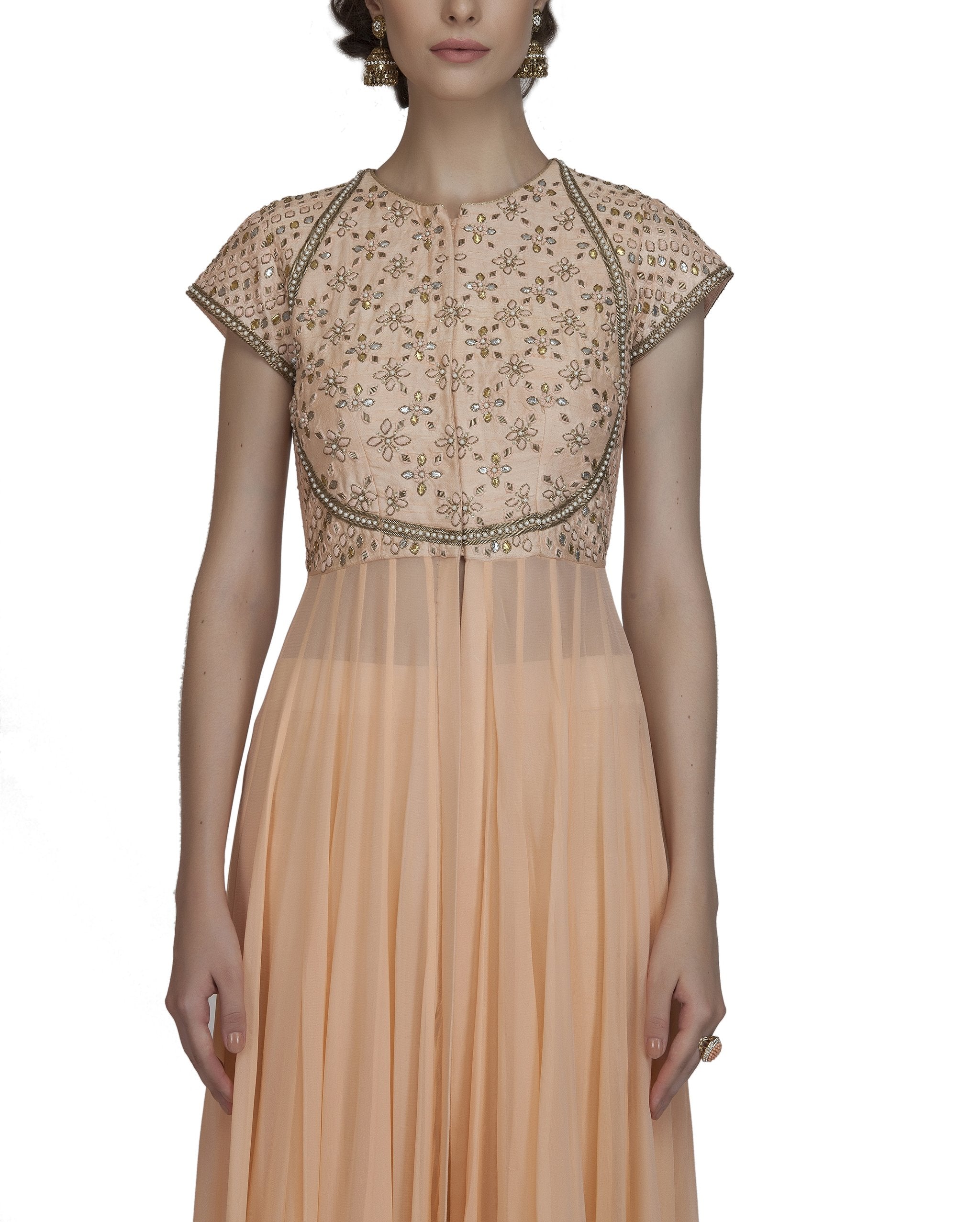 Peach Georgette Anarkali