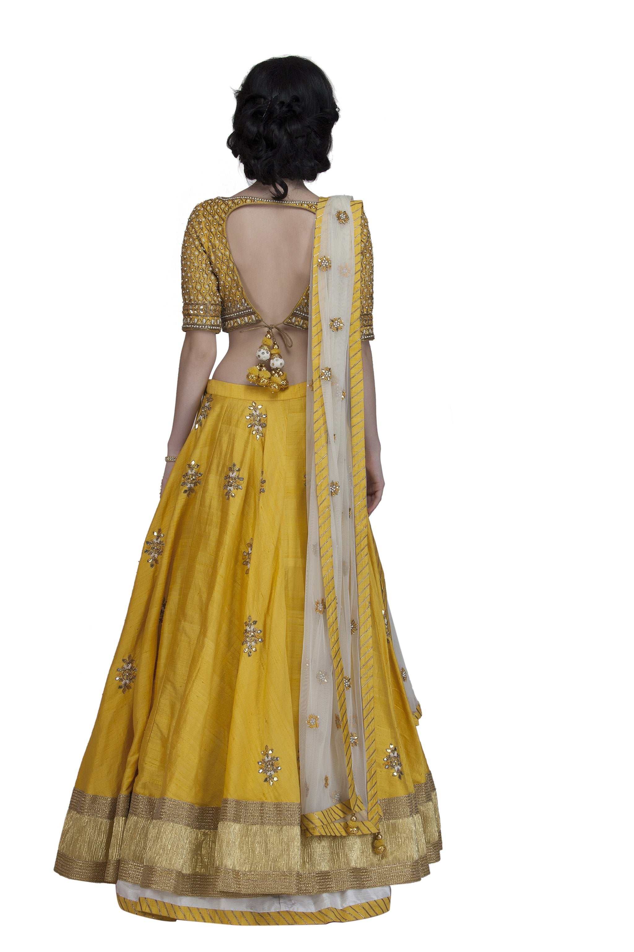 Yellow Gota Work Lehenga Set
