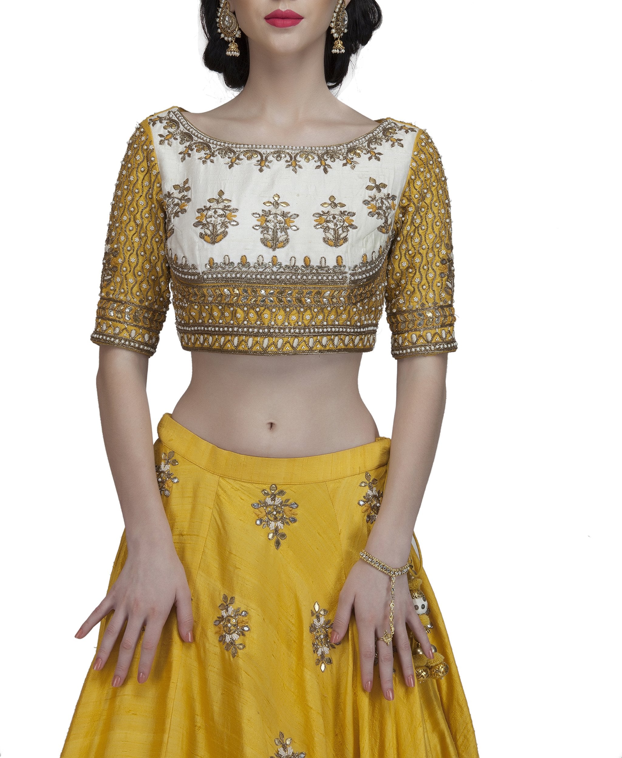 Yellow Gota Work Lehenga Set