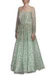 Mint Green Sequence Designer Gown