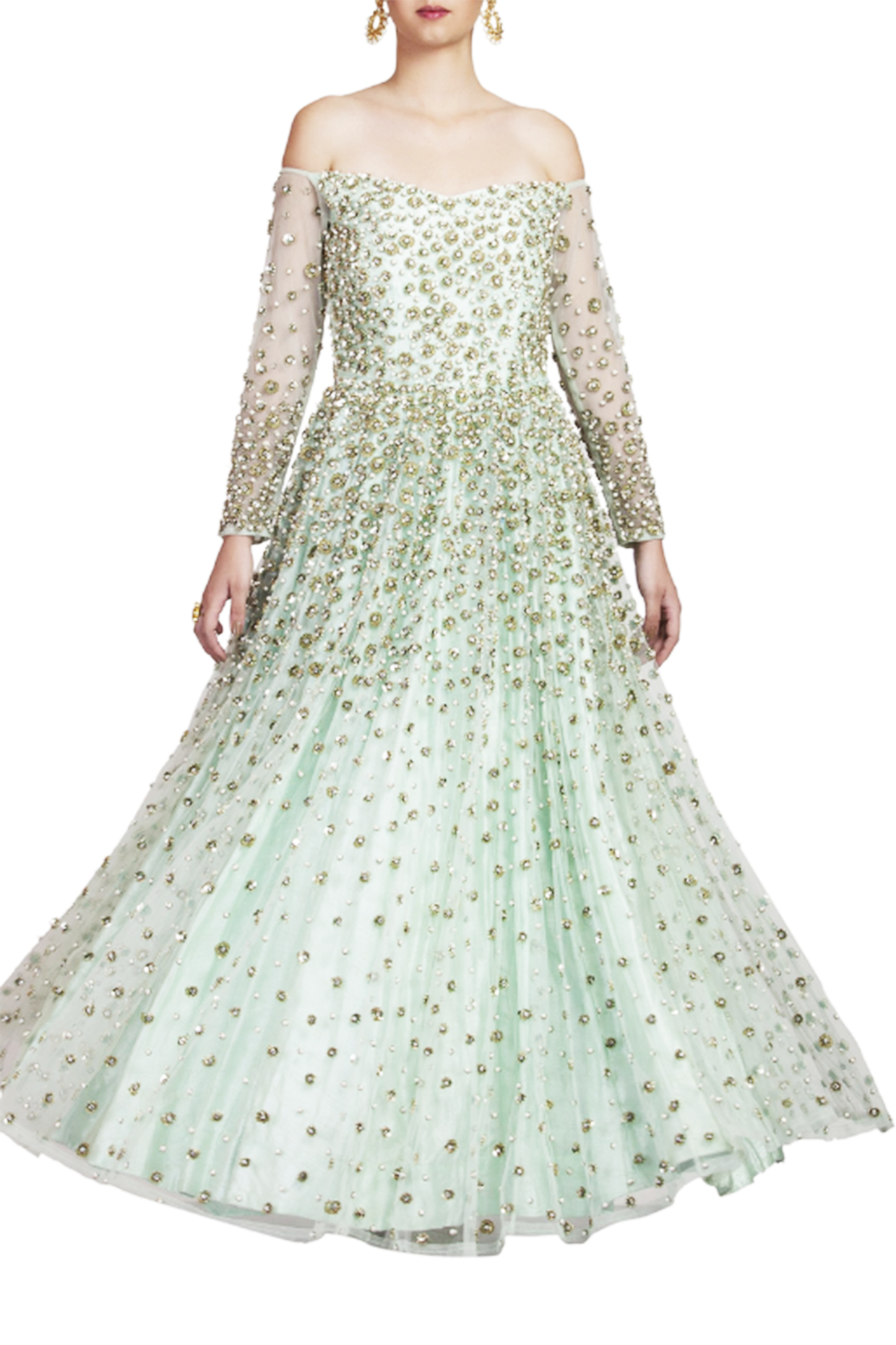 Mint Green Sequence Gown