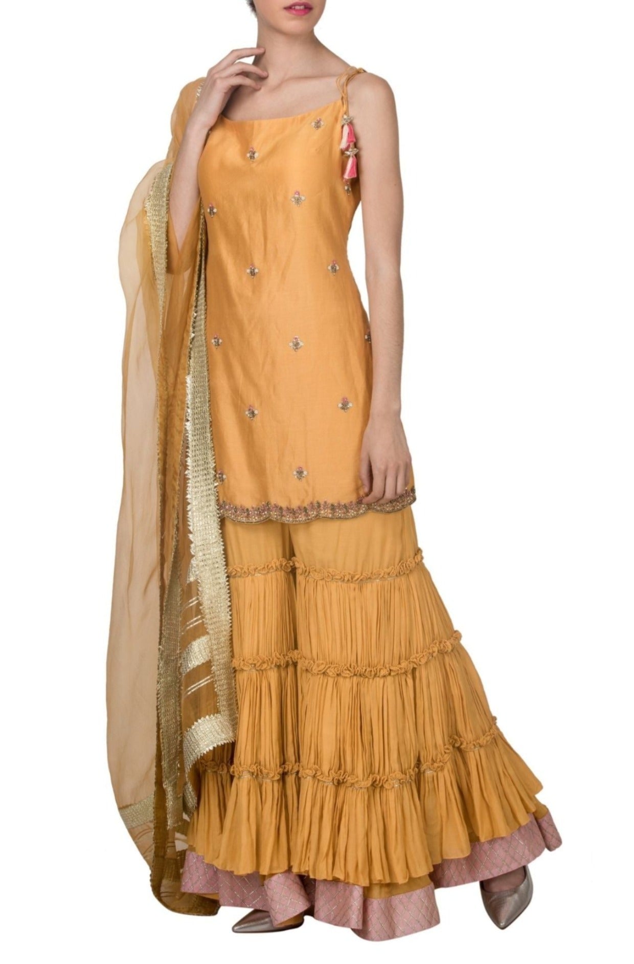 Mustard Sharara with Dupatta