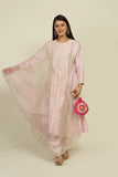 Baby Pink Chanderi Suit Set