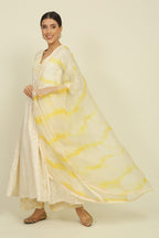 Ivory And Yellow Chanderi Suit Set