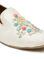 Cream Multicolored Embroidered Full Groom Attire