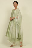 Pista Green Chanderi Suit Set