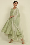 Pista Green Chanderi Suit Set