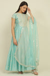 Light Blue  Chanderi Suit Set