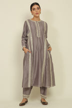 Grey Chanderi Suit Set
