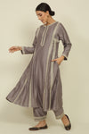 Grey Chanderi Suit Set