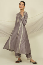Grey Chanderi Suit Set