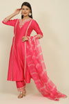 Fuchsia Pink Chanderi Suit Set