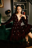 Wine Velvet Dress