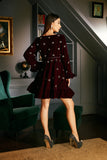 Wine Velvet Dress