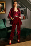 Wine Velvet Power Suit