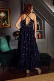 Blue Velvet Dress