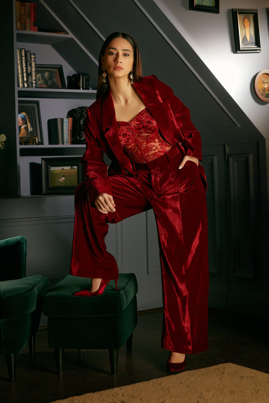 Red Velvet Power Suit