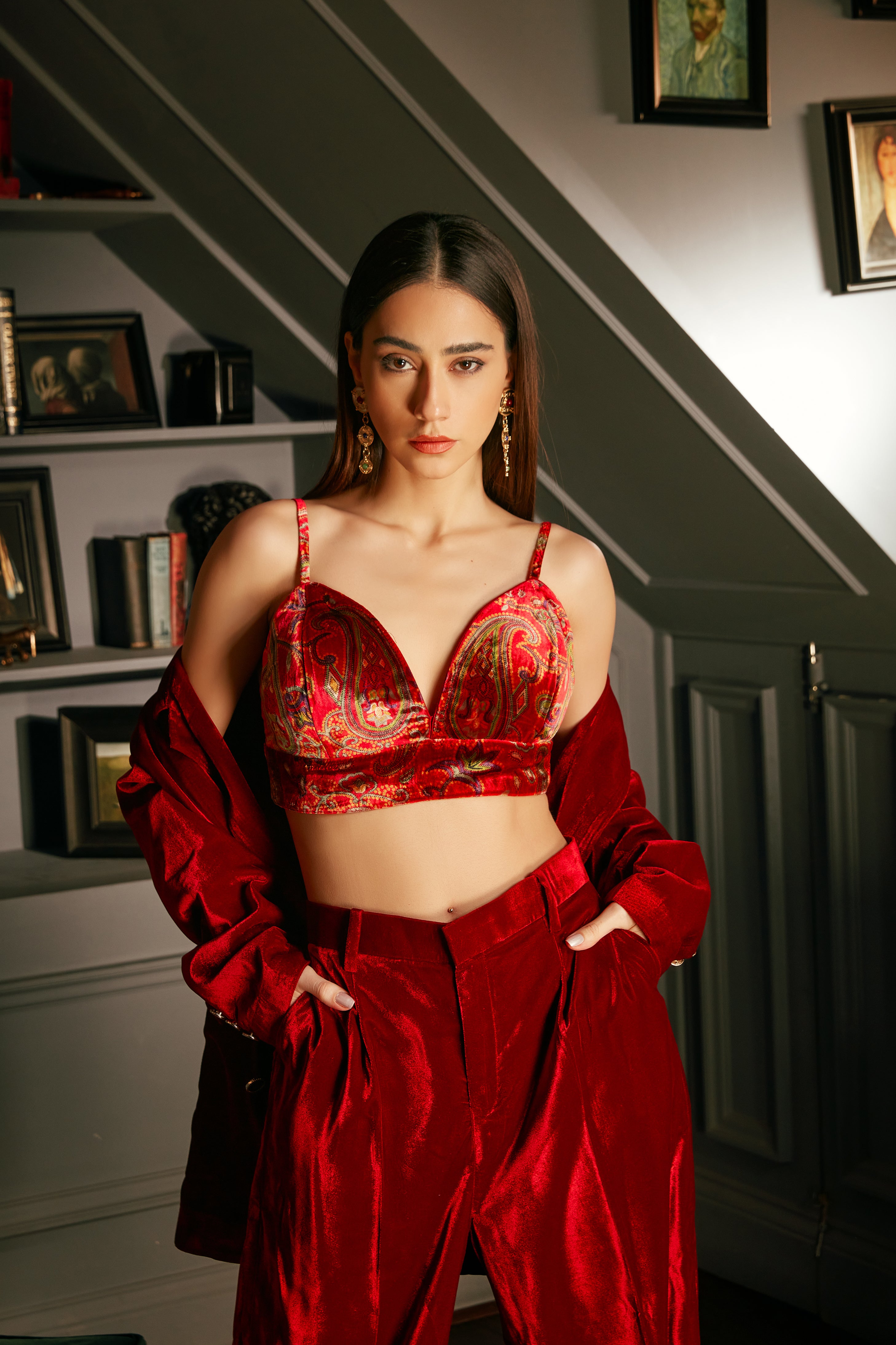 Red Velvet Power Suit