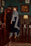 Midnight Blue Embroidered Velvet Suit Set