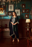 Bottle Green embroidered Velvet  Suit Set