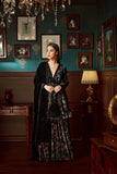 Black Printed Velvet Sharara set