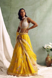 Yellow Multicolured Embroidered Lehenga Set