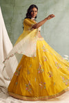 Yellow Organza Lehenga Set