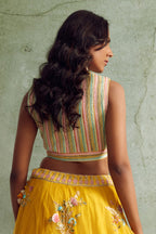 Yellow Organza Lehenga Set