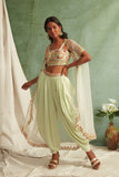 Mint Green Dhoti pant and Cape Set