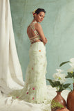 Mint Green Organza Embroidered Saree Set