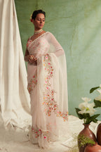 Blush Pink Organza Saree Set