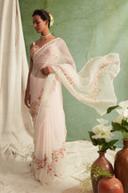 Blush Pink Organza Saree Set