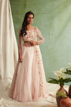 Blush Pink Long Cape Set