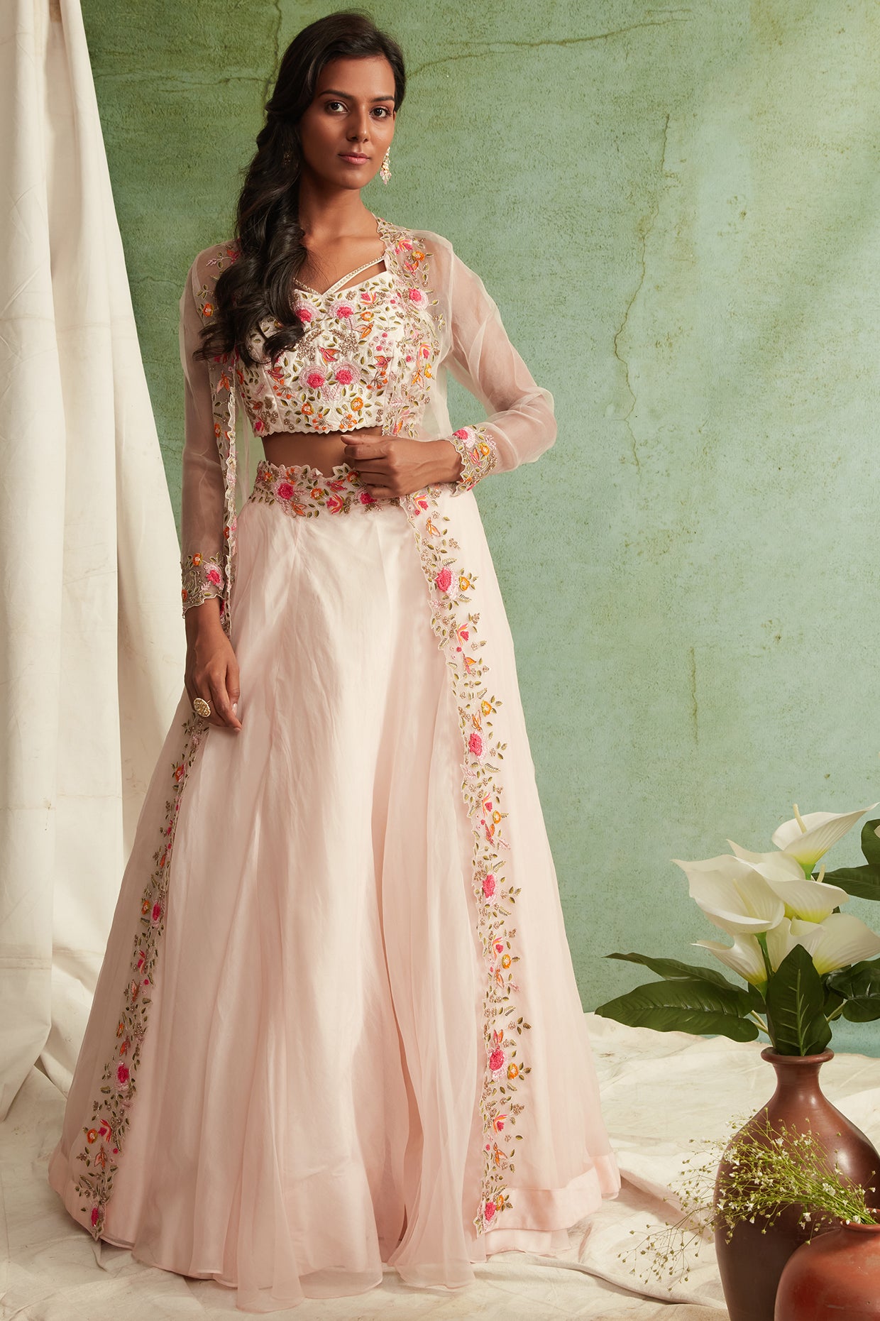 Wedding Outfits Crop Top And Skirt Traditional For Wedding Indian