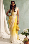 Yellow Ombre Dyed Saree Set