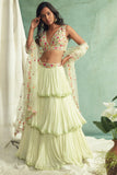 Mint Green Frilled Lehenga Set